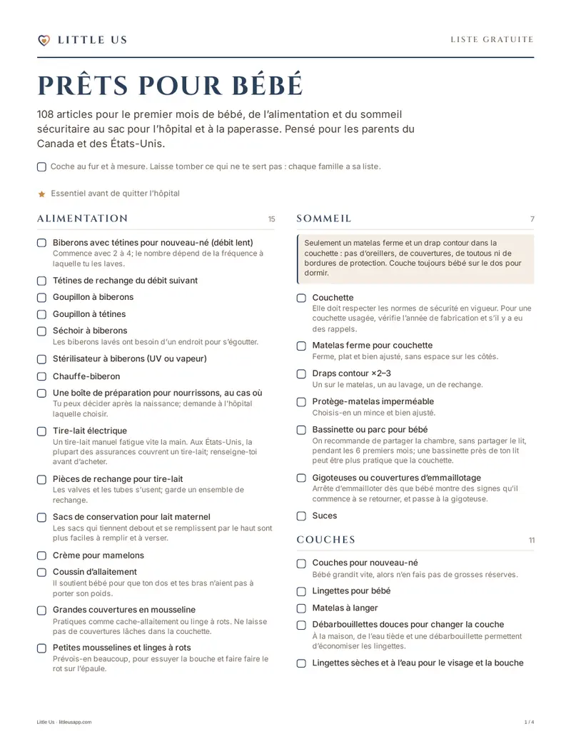 La première page de la liste
